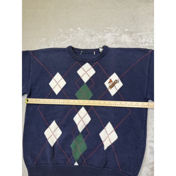 Vintage Kalvin Diamond Grandpa Golf Sweater Cable Knit Preppy Ireland Athleisure - Picture 10 of 12